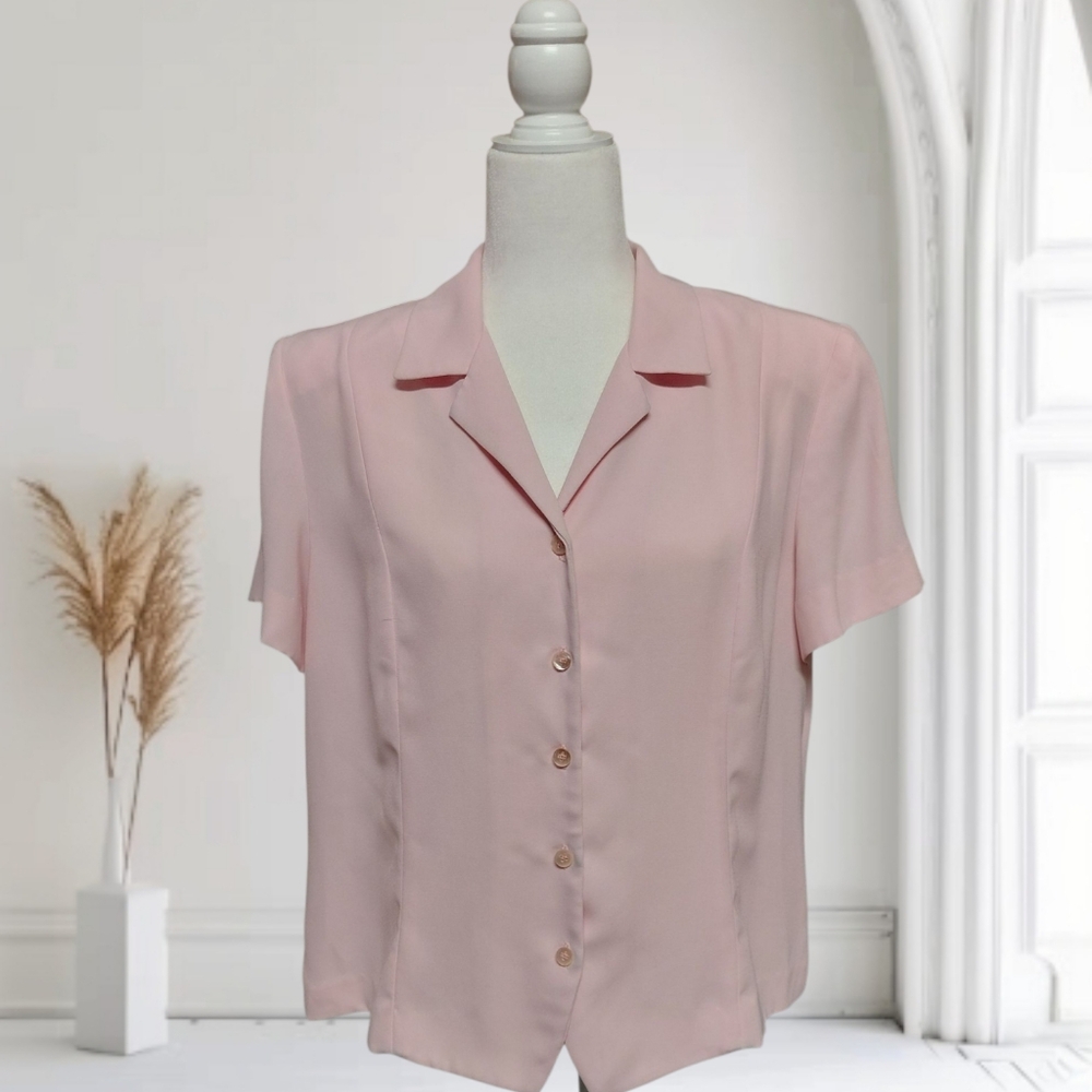 Elegant Pink Women's Short Sleeve Top  (F19)